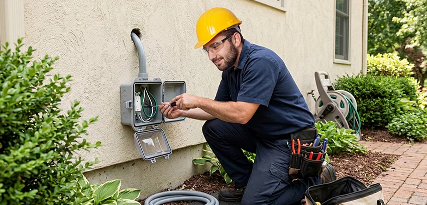 Outdoor Outlet Installation on Vinyl Siding in Somerville